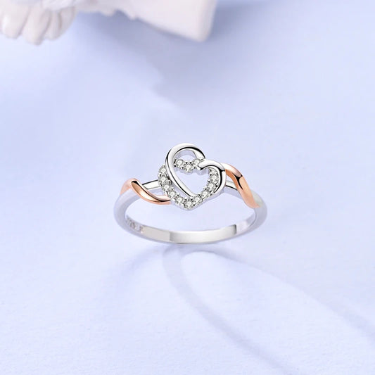 925 Silver Mother's Day Jewelry Rose Gold Double Color Zircon Shining Earrings Bracelets Necklace Original DIY Women Fine Gift